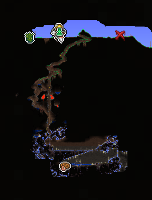 Copper deep into a mushroom biome in the early game.